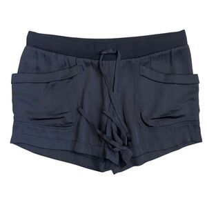 BCBG MAXAZRIA Black Drawstring Satin Shorts Size S